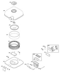Air Cleaner Group Diagram and Parts List for 611477-1245-J1  Briggs and Stratton Engine